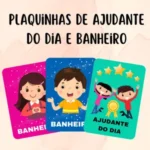 Plaquinhas de banheiro e ajudante do dia