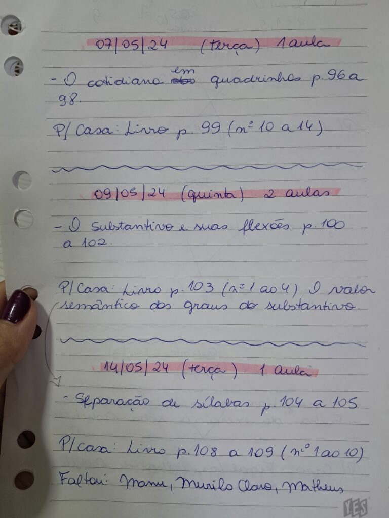 Como me organizo como professora