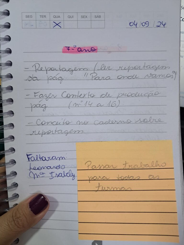 Como me organizo como professora